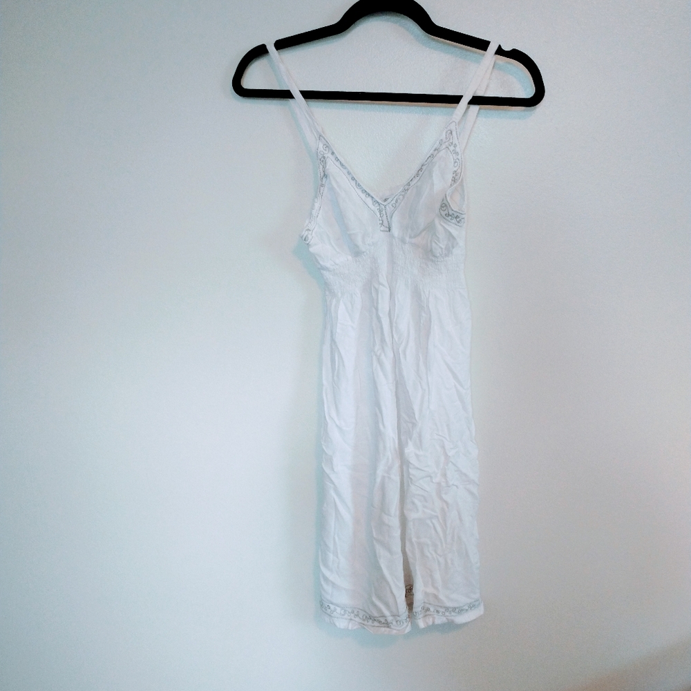 Handmade simple peasant dress with babydoll style. Adjustable straps, feminine